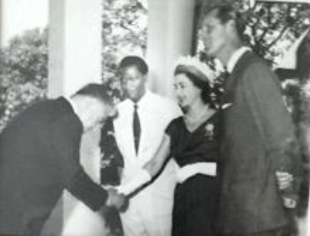 Her Majesty Queen Elizabeth II and Prince Philip visit P. Kassardjian at the Kassardjian Office, Tamale, 1961